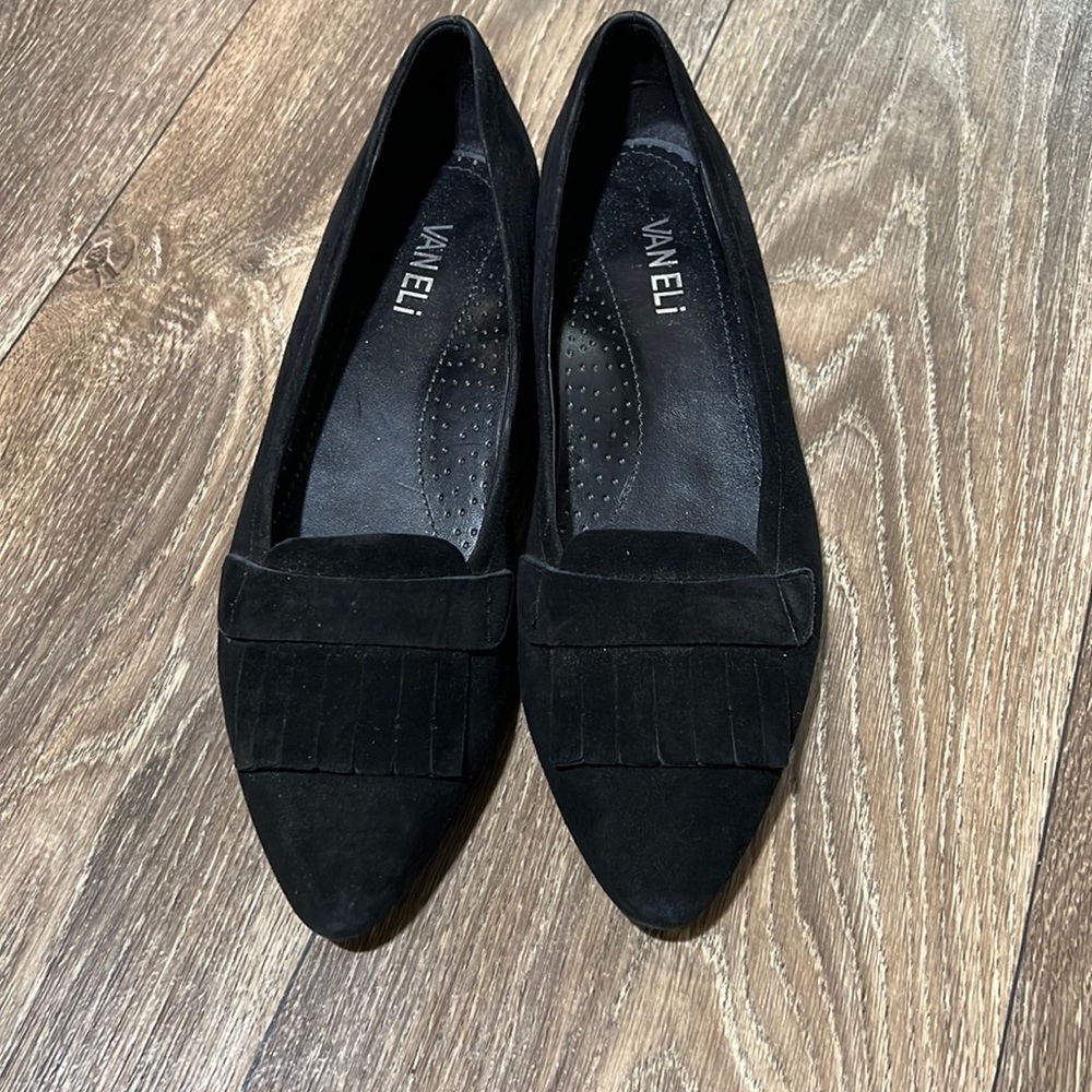 Van Eli Black Suede Flats